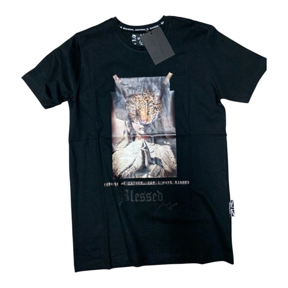 Blessed graphic tee Sz medium black